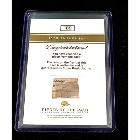 Authentic Piece of the 13th Amendment to Free the Slaves 1/1 One of a Kind - Picture 3 of 4